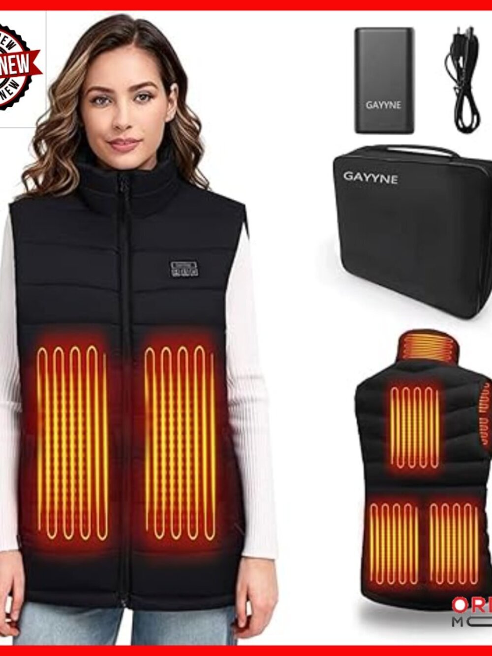 Heated Vest with Battery Pack, 3 Heat Settings, Thermal Liner for Skiing Winter